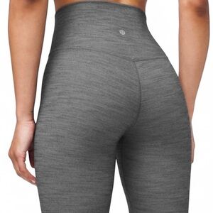 LULULEMON Align Pant II 25" Mini Heathered Herringbone Gray Leggings Tights | 4